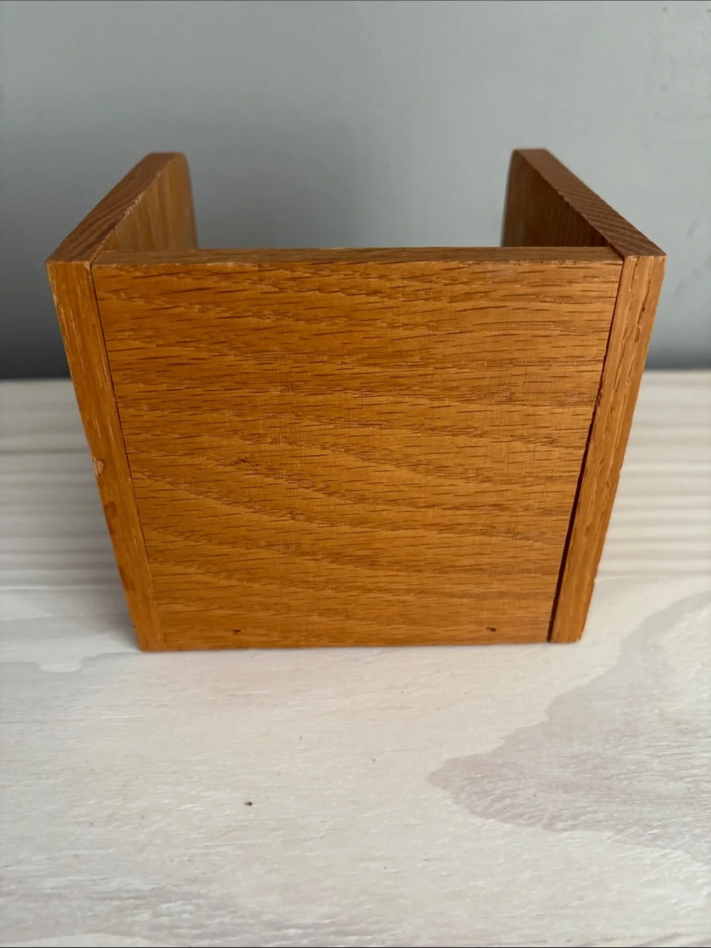Vintage Mid Century Modern Wood and Cork Coaster Set of 6 with Caddy
